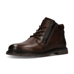 Leder Schnürstiefel dunkelbraun