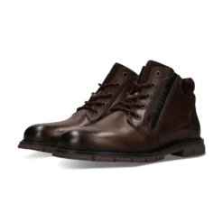 Leder Schnürstiefel dunkelbraun