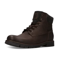 Leder Schnürstiefel dunkelbraun