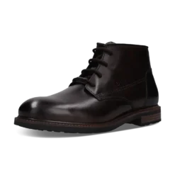 Leder Schnürstiefel dunkelbraun