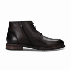Leder Schnürstiefel dunkelbraun