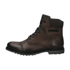Leder Schnürstiefel dunkelgrau