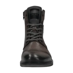 Leder Schnürstiefel dunkelgrau