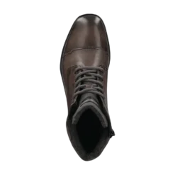 Leder Schnürstiefel dunkelgrau