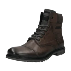 Leder Schnürstiefel dunkelgrau
