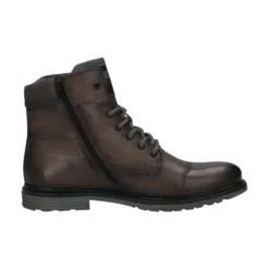 Leder Schnürstiefel dunkelgrau