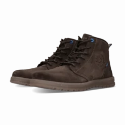 Leder Schnürstiefel dunkelgrau