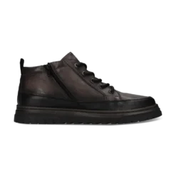Leder Schnürstiefel dunkelgrau
