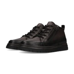 Leder Schnürstiefel dunkelgrau