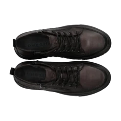 Leder Schnürstiefel dunkelgrau