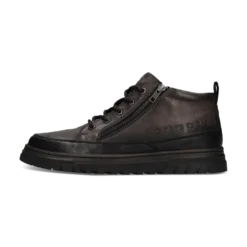 Leder Schnürstiefel dunkelgrau