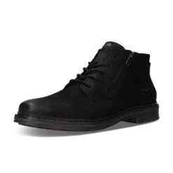 Leder Schnürstiefel schwarz