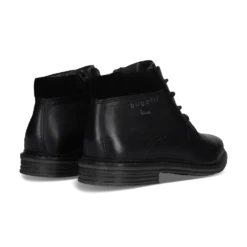 Leder Schnürstiefel schwarz