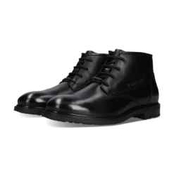 Leder Schnürstiefel schwarz