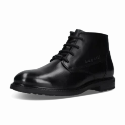 Leder Schnürstiefel schwarz