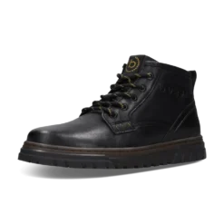 Leder Schnürstiefel schwarz