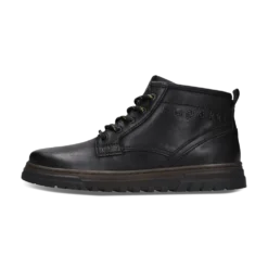 Leder Schnürstiefel schwarz