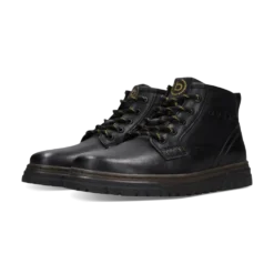 Leder Schnürstiefel schwarz