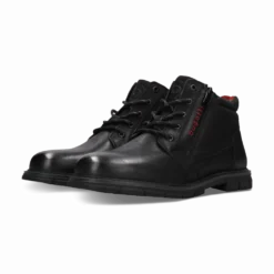 Leder Schnürstiefel schwarz