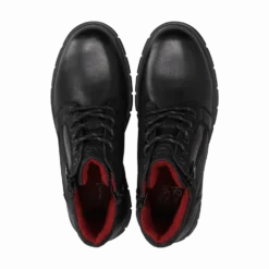 Leder Schnürstiefel schwarz