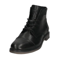 Leder Schnürstiefel schwarz