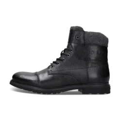 Leder Schnürstiefel schwarz