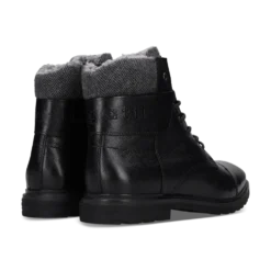 Leder Schnürstiefel schwarz