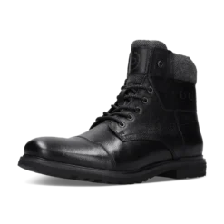 Leder Schnürstiefel schwarz