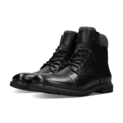 Leder Schnürstiefel schwarz