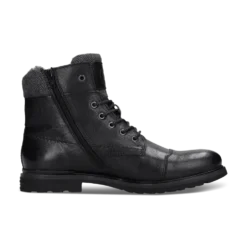 Leder Schnürstiefel schwarz