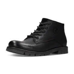Leder Schnürstiefel schwarz