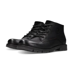 Leder Schnürstiefel schwarz