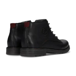 Leder Schnürstiefel schwarz