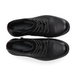 Leder Schnürstiefel schwarz