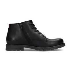 Leder Schnürstiefel schwarz