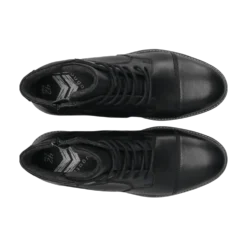 Leder Schnürstiefel schwarz