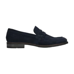 Leder Slip on dunkelblau