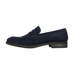 Leder Slip on dunkelblau
