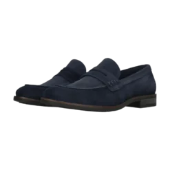 Leder Slip on dunkelblau