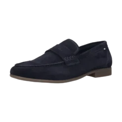 Leder Slip on dunkelblau