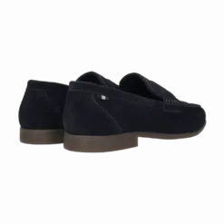Leder Slip on dunkelblau