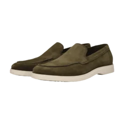 Leder Slip on dunkelgrün
