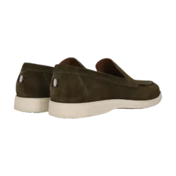 Leder Slip on dunkelgrün