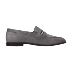 Leder Slip on grau