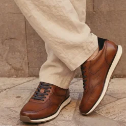 Leder Sneaker cognac