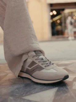 Leder Sneaker hellgrau