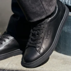 Leder Sneaker schwarz