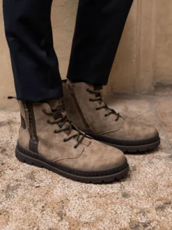Schnürstiefel dunkelgrün