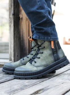 Schnürstiefel dunkelgrün